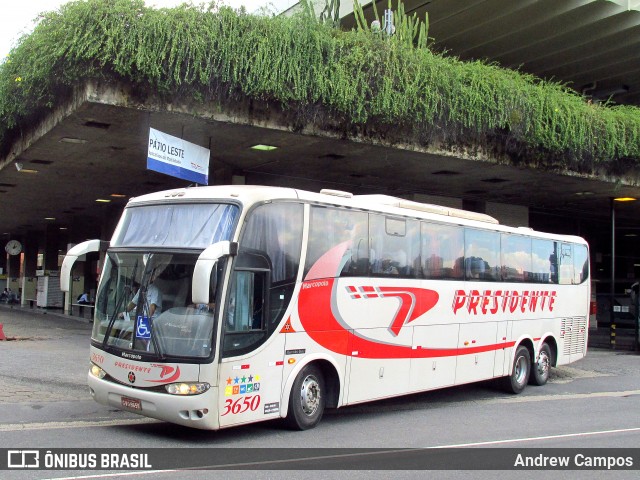 Viação Presidente 3650 na cidade de Belo Horizonte, Minas Gerais, Brasil, por Andrew Campos. ID da foto: 6649748.