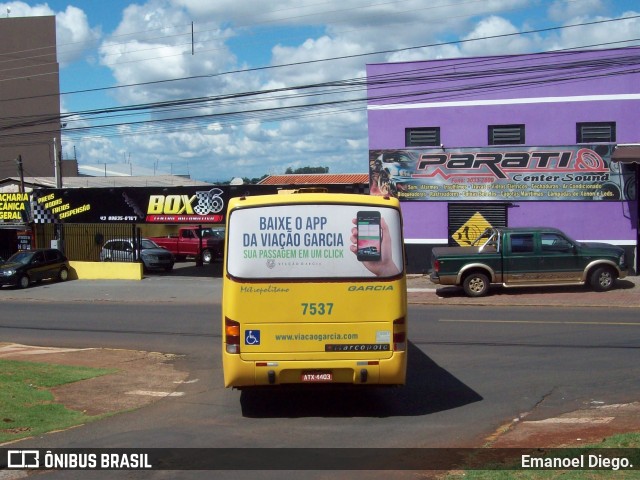 Viação Garcia 7537 na cidade de Apucarana, Paraná, Brasil, por Emanoel Diego.. ID da foto: 6651572.