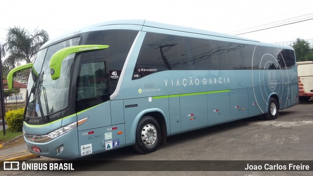 Viação Garcia 8305 na cidade de Bauru, São Paulo, Brasil, por Joao Carlos Freire. Número da foto: #6651733.