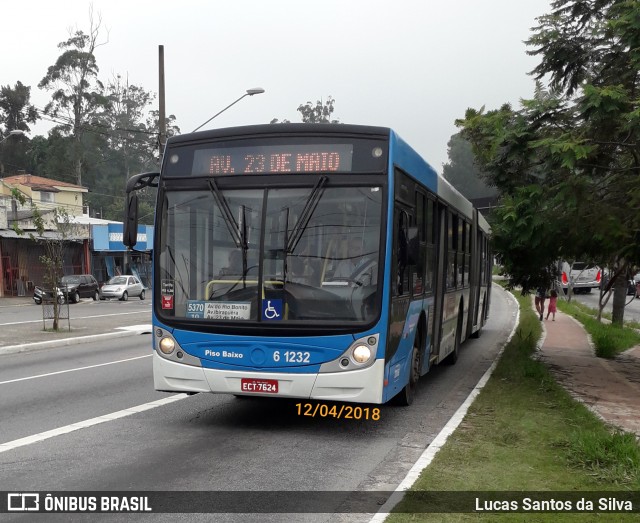 Viação Cidade Dutra 6 1232 na cidade de São Paulo, São Paulo, Brasil, por Lucas Santos da Silva. Número da foto: #6652032.