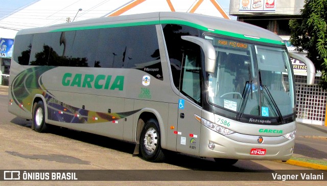 Viação Garcia 7586 na cidade de Cascavel, Paraná, Brasil, por Vagner Valani. ID da foto: 6656183.