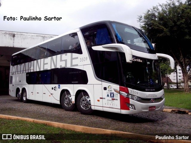 Auto Viação Catarinense 3509 na cidade de Joinville, Santa Catarina, Brasil, por Paulinho Sartor. ID da foto: 6655854.