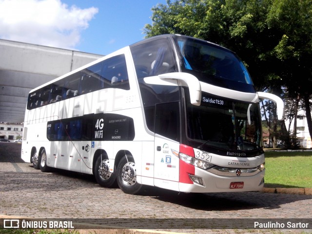 Auto Viação Catarinense 3521 na cidade de Joinville, Santa Catarina, Brasil, por Paulinho Sartor. ID da foto: 6655865.