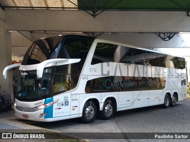 Auto Viação Catarinense 3712 na cidade de Joinville, Santa Catarina, Brasil, por Paulinho Sartor. ID da foto: 6658580.