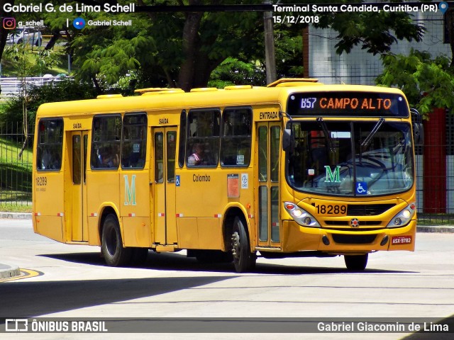 Viação Santo Ângelo 18289 na cidade de Curitiba, Paraná, Brasil, por Gabriel Giacomin de Lima. Número da foto: #6657647.