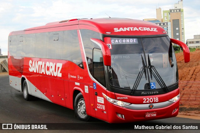 Viação Santa Cruz 22018 na cidade de Campinas, São Paulo, Brasil, por Matheus Gabriel dos Santos. ID da foto: 6659090.