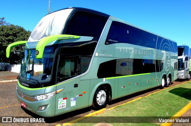 Viação Garcia 7277 na cidade de Foz do Iguaçu, Paraná, Brasil, por Vagner Valani. ID da foto: 6658602.