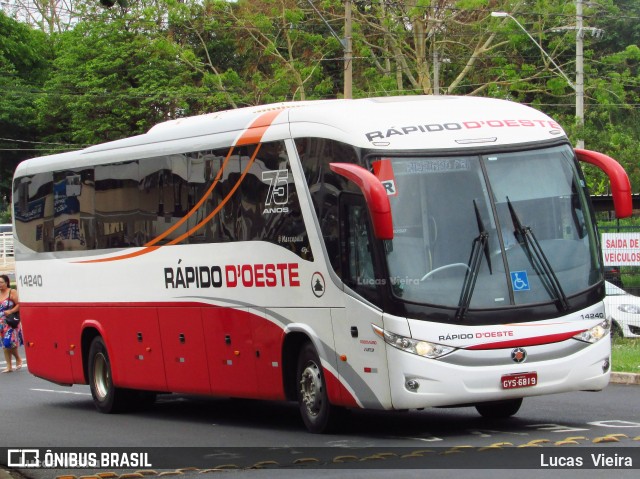 Rápido D´Oeste 14240 na cidade de Ribeirão Preto, São Paulo, Brasil, por Lucas Vieira. ID da foto: 6661829.