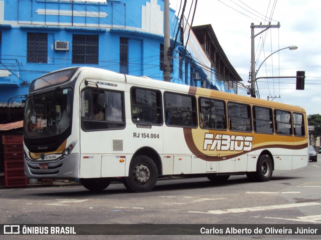 Transportes Fabio's RJ 154.004 na cidade de Rio de Janeiro, Rio de Janeiro, Brasil, por Carlos Alberto de Oliveira Júnior. ID da foto: 6661900.