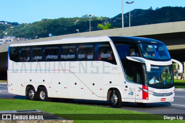 Auto Viação Catarinense 3385 na cidade de Florianópolis, Santa Catarina, Brasil, por Diego Lip. ID da foto: 6616309.