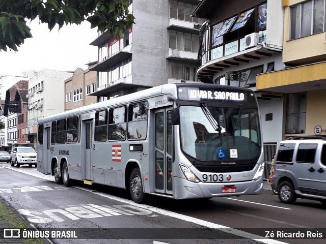 BluMob - Concessionária de Transporte Urbano de Blumenau 9103 na cidade de Blumenau, Santa Catarina, Brasil, por Zé Ricardo Reis. ID da foto: 6615797.