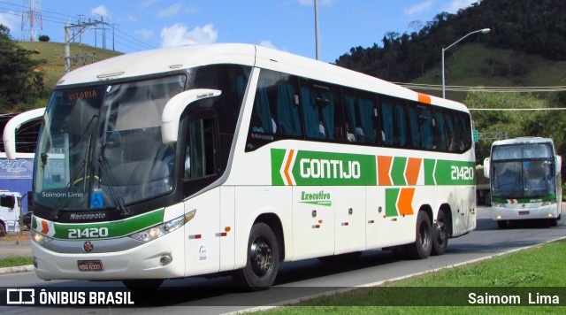 Empresa Gontijo de Transportes 21420 na cidade de Viana, Espírito Santo, Brasil, por Saimom  Lima. ID da foto: 6615154.