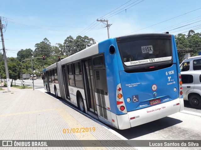 Viação Cidade Dutra 6 1836 na cidade de São Paulo, São Paulo, Brasil, por Lucas Santos da Silva. ID da foto: 6615075.