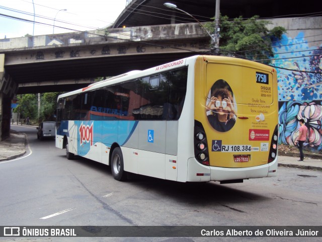 Auto Viação 1001 RJ 108.384 na cidade de Rio de Janeiro, Rio de Janeiro, Brasil, por Carlos Alberto de Oliveira Júnior. ID da foto: 6615870.