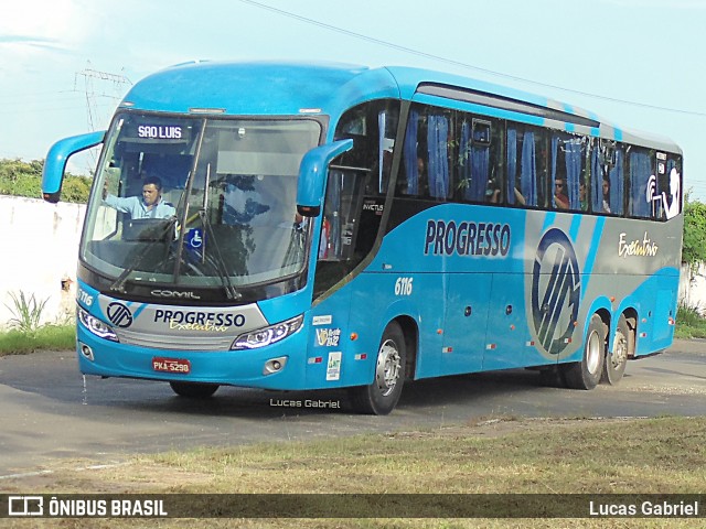 Auto Viação Progresso 6116 na cidade de Teresina, Piauí, Brasil, por Lucas Gabriel. ID da foto: 6666171.