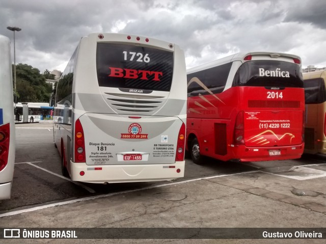 BBTT - Benfica Barueri Transporte e Turismo 1726 na cidade de São Paulo, São Paulo, Brasil, por Gustavo Oliveira. Número da foto: #6667856.