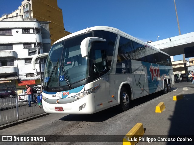 Auto Viação 1001 3401 na cidade de Belo Horizonte, Minas Gerais, Brasil, por Luis Philippe Cardoso Coelho. ID da foto: 6670783.