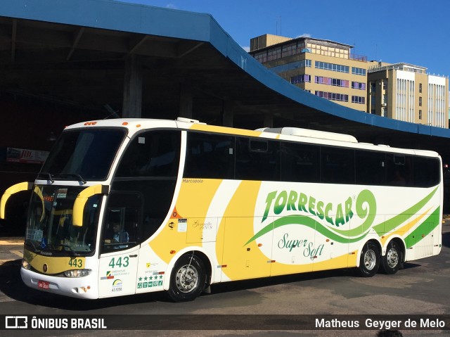 Torrescar Transportes e Turismo 443 na cidade de Porto Alegre, Rio Grande do Sul, Brasil, por Matheus  Geyger de Melo. ID da foto: 6677593.