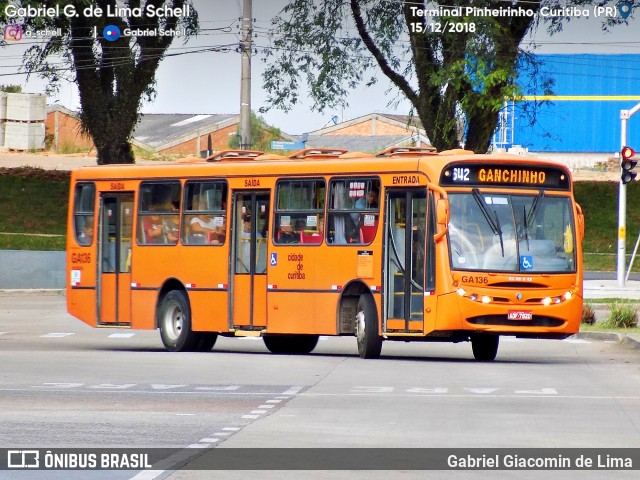 Viação Cidade Sorriso GA136 na cidade de Curitiba, Paraná, Brasil, por Gabriel Giacomin de Lima. ID da foto: 6678767.