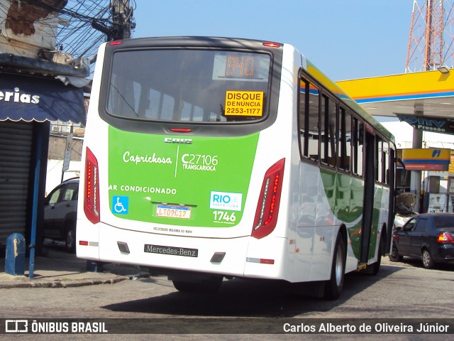 Caprichosa Auto Ônibus C27106 na cidade de Rio de Janeiro, Rio de Janeiro, Brasil, por Carlos Alberto de Oliveira Júnior. ID da foto: 6678261.