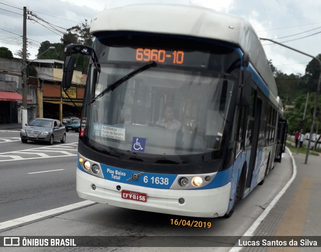 Viação Cidade Dutra 6 1638 na cidade de São Paulo, São Paulo, Brasil, por Lucas Santos da Silva. ID da foto: 6677380.