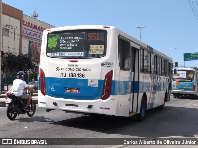 Viação Nossa Senhora da Penha RJ 188.136 na cidade de Rio de Janeiro, Rio de Janeiro, Brasil, por Carlos Alberto de Oliveira Júnior. ID da foto: 6678425.