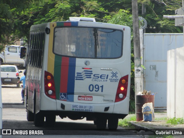 Transcol - Transportes Coletivos Ltda. 091 na cidade de Recife, Pernambuco, Brasil, por Gabriel Lima. Número da foto: #6676536.