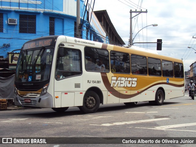 Transportes Fabio's RJ 154.081 na cidade de Rio de Janeiro, Rio de Janeiro, Brasil, por Carlos Alberto de Oliveira Júnior. ID da foto: 6678435.