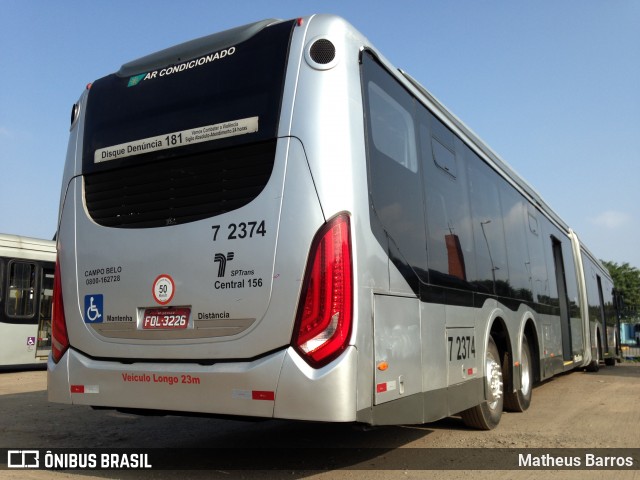 Viação Campo Belo 7 2374 na cidade de São Paulo, São Paulo, Brasil, por Matheus Barros. Número da foto: #6680021.
