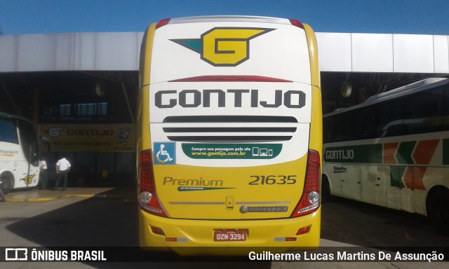 Empresa Gontijo de Transportes 21635 na cidade de Perdões, Minas Gerais, Brasil, por Guilherme Lucas Martins De Assunção. Número da foto: #6680553.