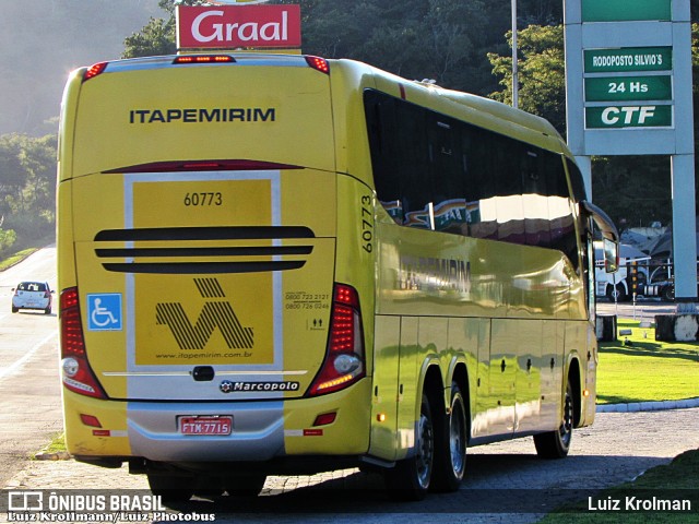 Viação Itapemirim 60773 na cidade de Juiz de Fora, Minas Gerais, Brasil, por Luiz Krolman. Número da foto: #6679791.