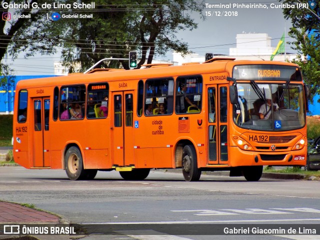 Auto Viação Redentor HA192 na cidade de Curitiba, Paraná, Brasil, por Gabriel Giacomin de Lima. Número da foto: #6683757.