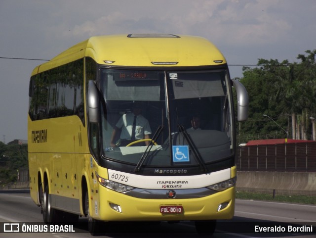 Viação Itapemirim 60725 na cidade de São José dos Campos, São Paulo, Brasil, por Everaldo Bordini. ID da foto: 6682579.