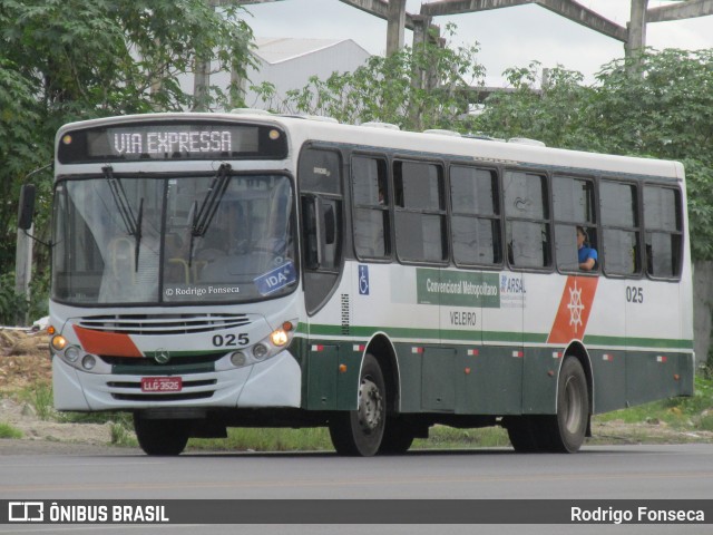 Auto Viação Veleiro 025 na cidade de Maceió, Alagoas, Brasil, por Rodrigo Fonseca. ID da foto: 6685579.