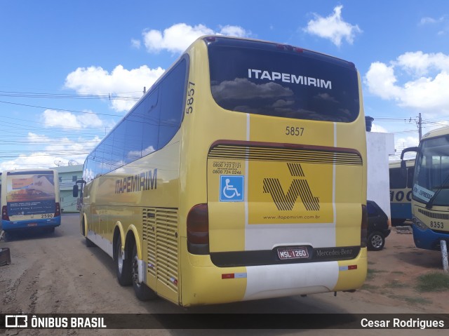 Viação Itapemirim 5857 na cidade de Surubim, Pernambuco, Brasil, por Cesar Rodrigues. Número da foto: #6689405.