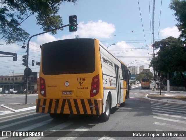 Viação Metrópole Paulista - Zona Leste 3 216 na cidade de São Paulo, São Paulo, Brasil, por Rafael Lopes de Oliveira. ID da foto: 6619482.