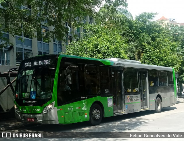 Viação Santa Brígida 1 1708 na cidade de São Paulo, São Paulo, Brasil, por Felipe Goncalves do Vale. ID da foto: 6618362.