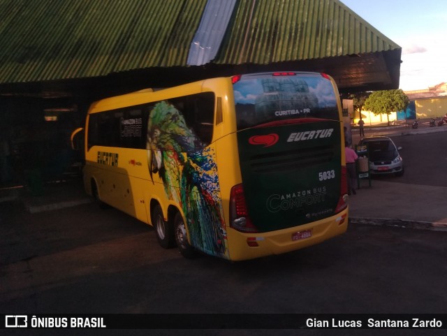 Eucatur - Empresa União Cascavel de Transportes e Turismo 5033 na cidade de Jaru, Rondônia, Brasil, por Gian Lucas  Santana Zardo. Número da foto: #6618020.
