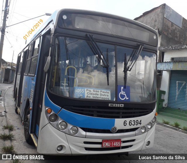 Transwolff Transportes e Turismo 6 6394 na cidade de São Paulo, São Paulo, Brasil, por Lucas Santos da Silva. Número da foto: #6619247.
