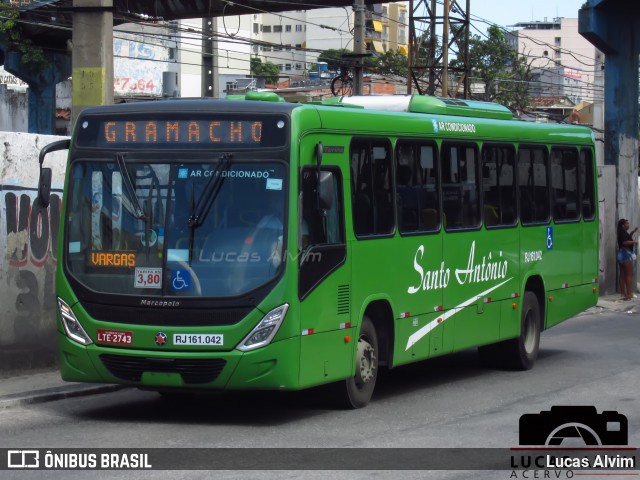 Transportes Santo Antônio RJ 161.042 na cidade de Duque de Caxias, Rio de Janeiro, Brasil, por Lucas Alvim. ID da foto: 6693478.