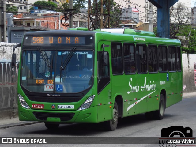 Transportes Santo Antônio RJ 161.079 na cidade de Duque de Caxias, Rio de Janeiro, Brasil, por Lucas Alvim. ID da foto: 6693539.