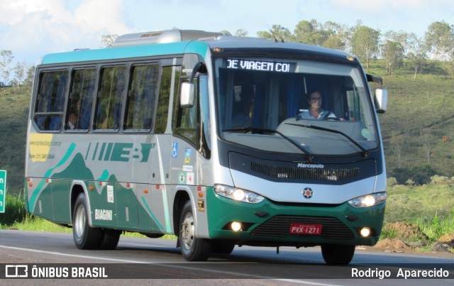 EBT - Expresso Biagini Transportes PVX-1271 na cidade de Conselheiro Lafaiete, Minas Gerais, Brasil, por Rodrigo  Aparecido. ID da foto: 6623268.