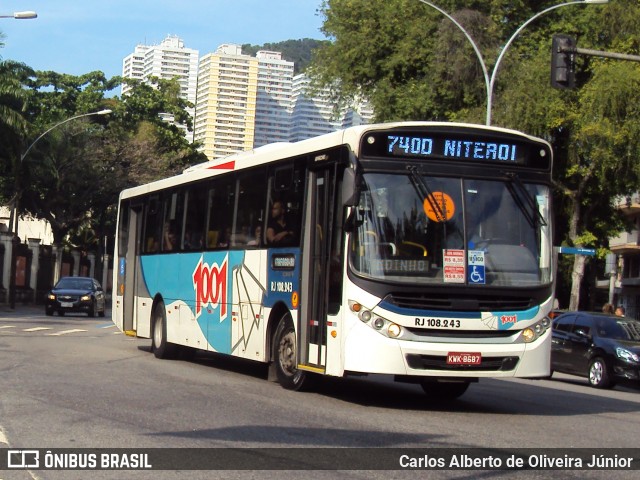 Auto Viação 1001 RJ 108.243 na cidade de Rio de Janeiro, Rio de Janeiro, Brasil, por Carlos Alberto de Oliveira Júnior. Número da foto: #6625635.