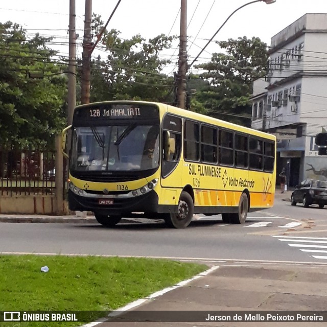 Viação Sul Fluminense 1136 na cidade de Volta Redonda, Rio de Janeiro, Brasil, por Jerson de Mello Peixoto Pereira. ID da foto: 6624531.