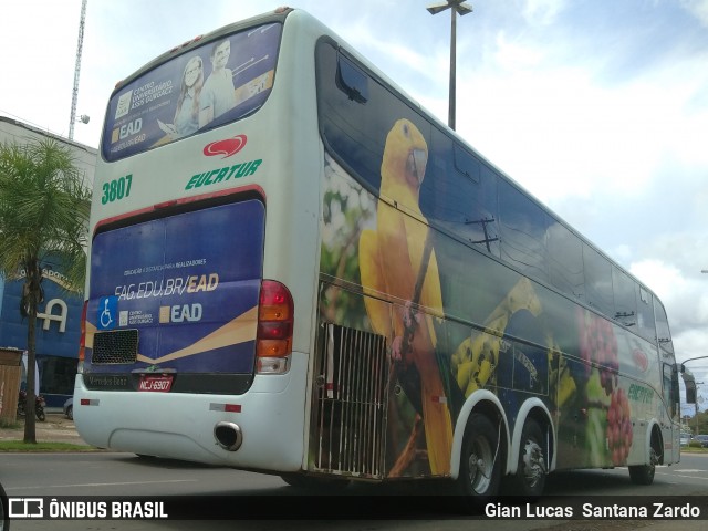 Eucatur - Empresa União Cascavel de Transportes e Turismo 3807 na cidade de Ji-Paraná, Rondônia, Brasil, por Gian Lucas  Santana Zardo. ID da foto: 6624359.