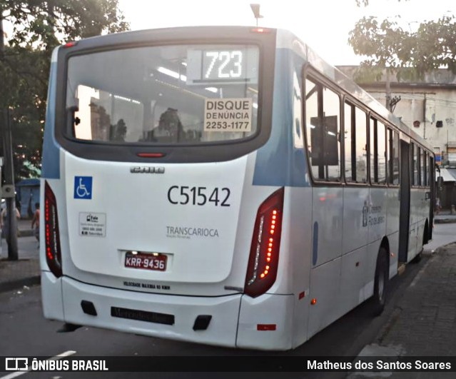 Viação Novacap C51542 na cidade de Rio de Janeiro, Rio de Janeiro, Brasil, por Matheus dos Santos Soares. ID da foto: 6627234.