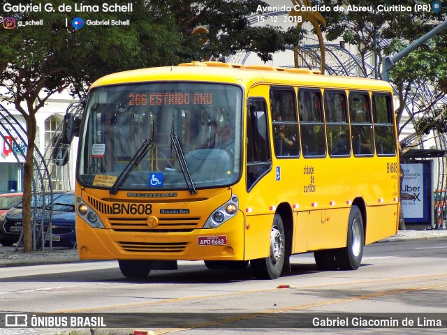 Transporte Coletivo Glória BN608 na cidade de Curitiba, Paraná, Brasil, por Gabriel Giacomin de Lima. Número da foto: #6628481.