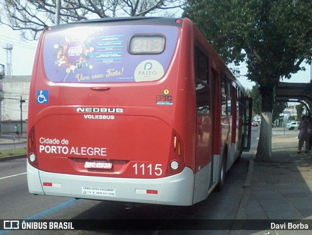 Trevo Transportes Coletivos 1115 na cidade de Porto Alegre, Rio Grande do Sul, Brasil, por Davi Borba. ID da foto: 6627007.