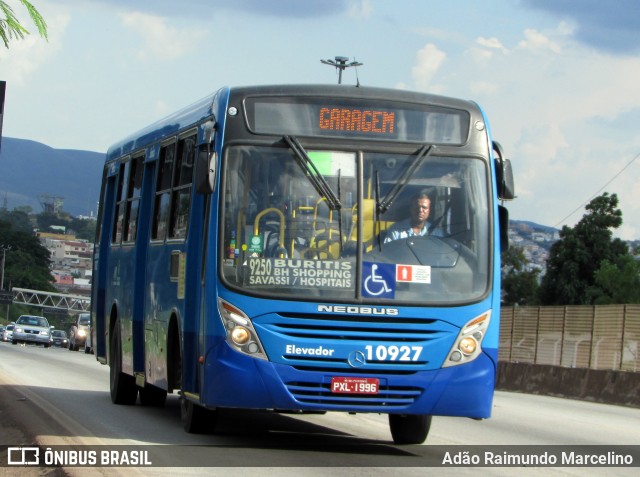 Via BH Coletivos 10927 na cidade de Belo Horizonte, Minas Gerais, Brasil, por Adão Raimundo Marcelino. ID da foto: 6631134.