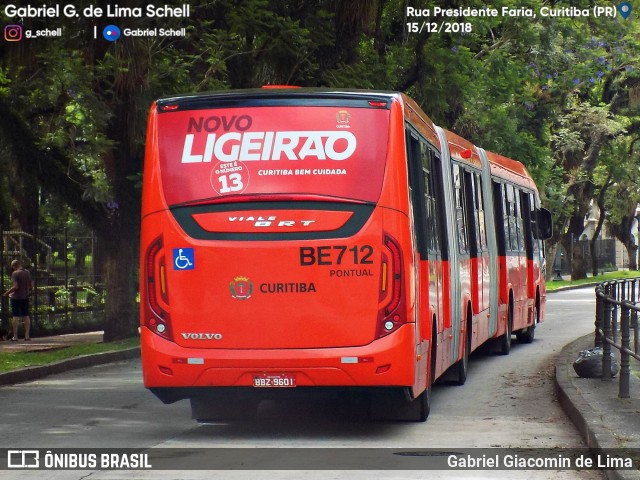 Transporte Coletivo Glória BE712 na cidade de Curitiba, Paraná, Brasil, por Gabriel Giacomin de Lima. ID da foto: 6634447.